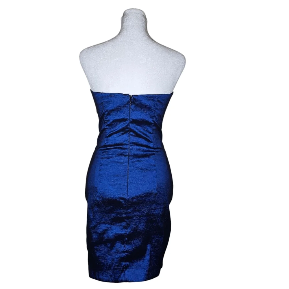 Jessica McClintock Sleeveless Blue Mini Dress Ruffled Party Prom Dress Size 10 - Picture 2 of 9